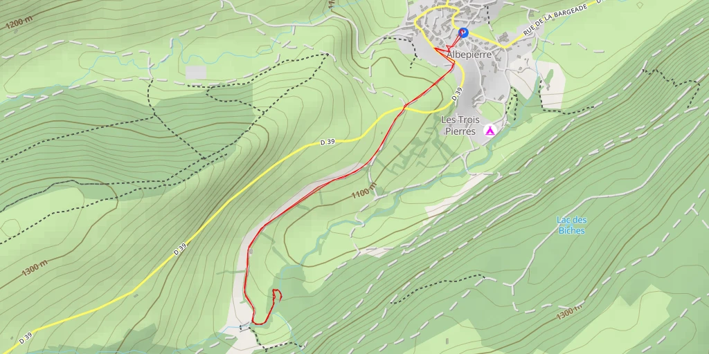 Map of the trail for Cascade des Prés Longs