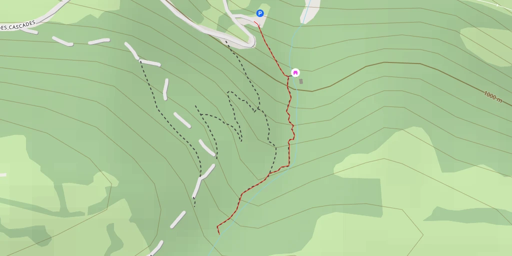 Map of the trail for Cascades de Chambeuil