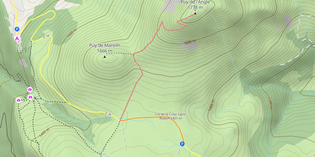 Map of the trail for Puy de l'Angle