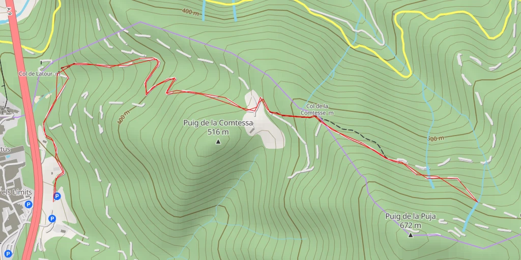 Map of the trail for 581 - Camí del Mas de la Comtessa