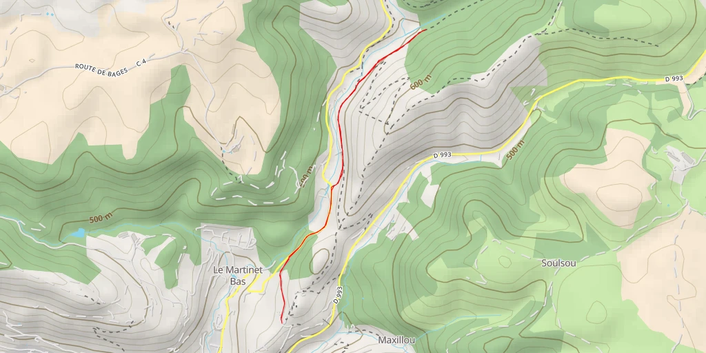 Carte de l'itinéraire :  Route de Saint-Victor