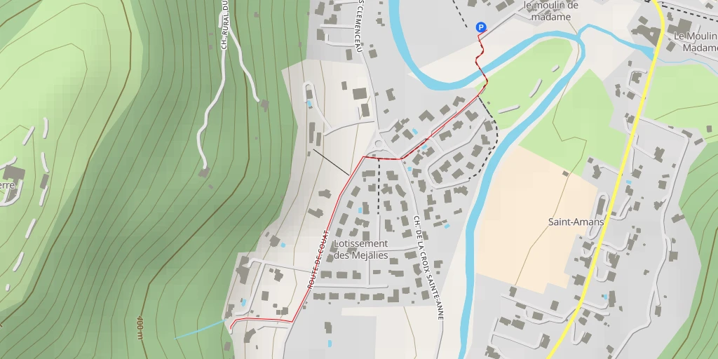 Carte de l'itinéraire :  Route de Couat