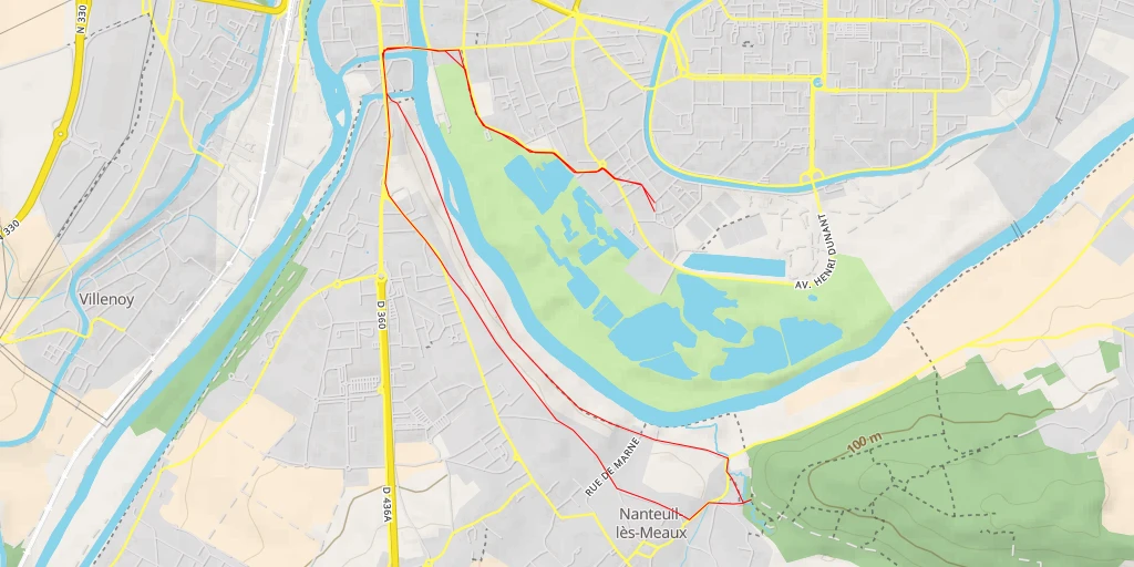 Map of the trail for Ru des Cygnes