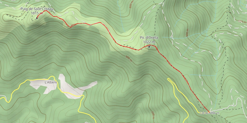 Carte de l'itinéraire :  Puig de Sant Cristau