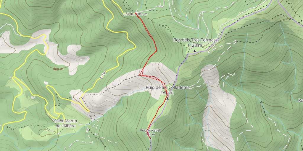 Map of the trail for Puig Forcadell