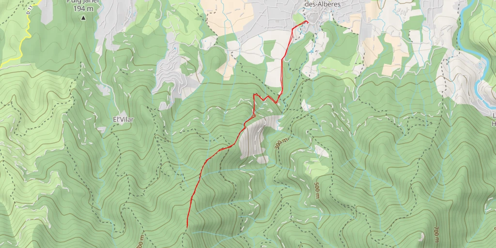 Carte de l'itinéraire :  Allée de l'Ouillat