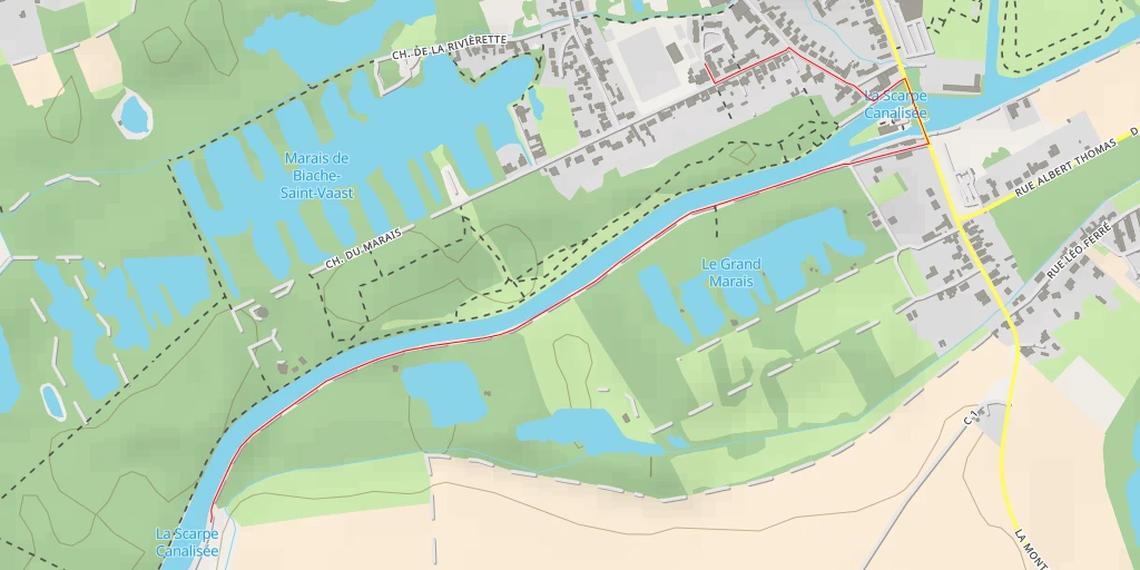 Map of the trail for La Scarpe Canalisée