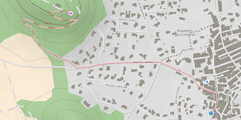 Carte de l'itinéraire :  Chemin de la Chapelle