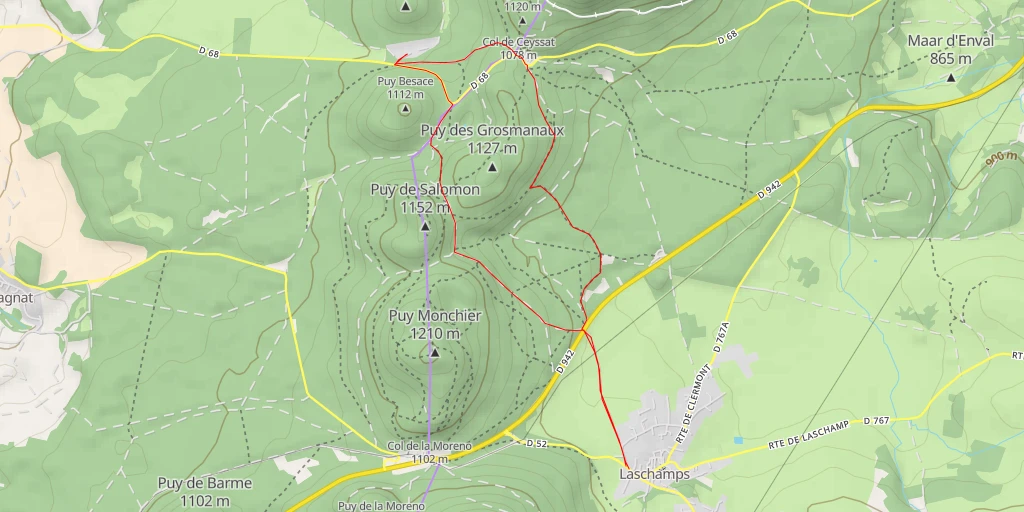 Map of the trail for Atterrissage : Ceyssat