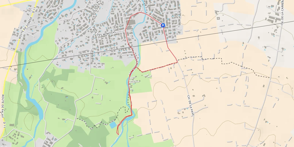 Carte de l'itinéraire :  Chemin de Nega Bous