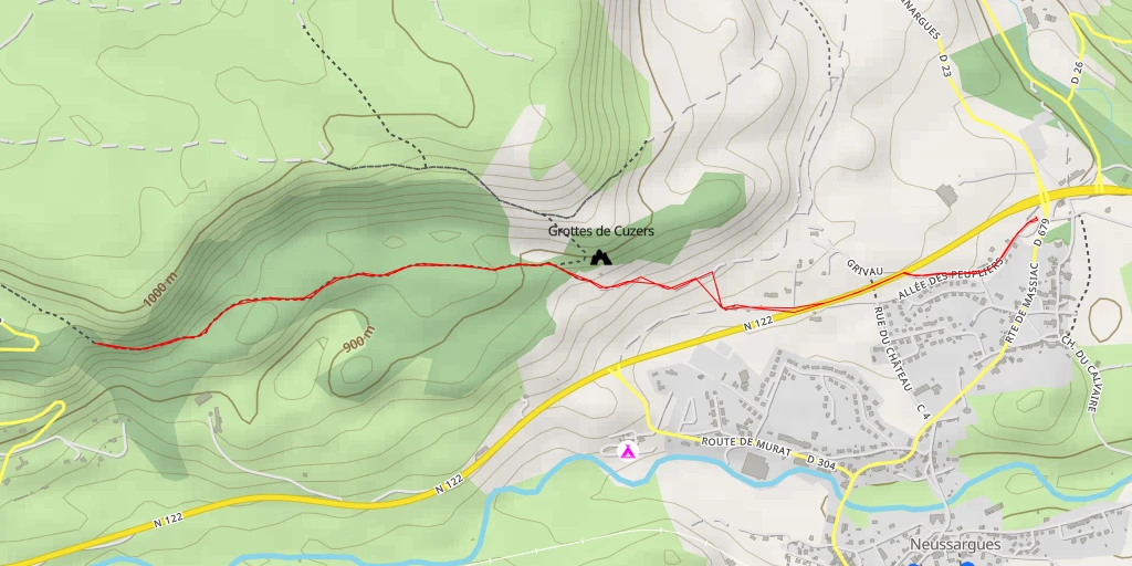 Map of the trail for Cascade du Cheylat