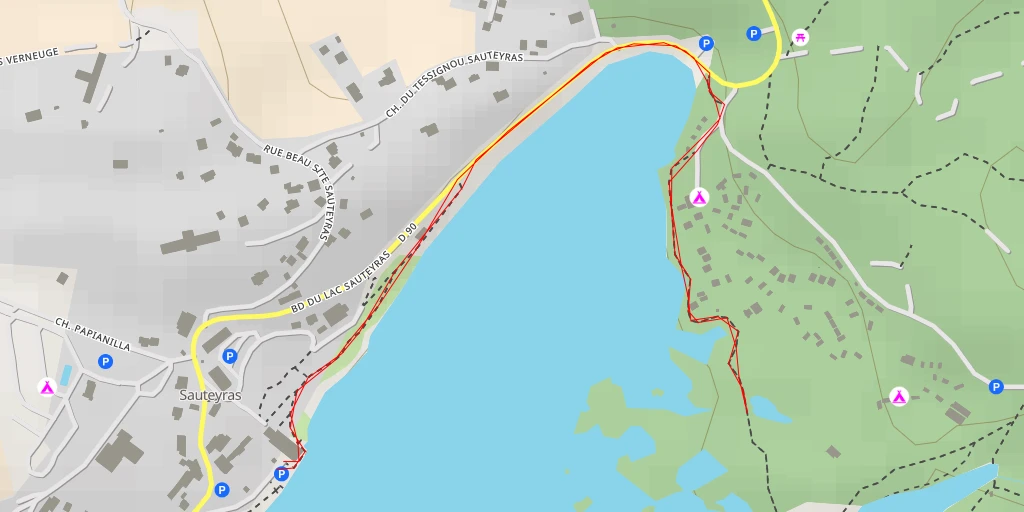 Map of the trail for Le Chaderas (Lac d'Aydat) - Chemin du Pont de l'Arche