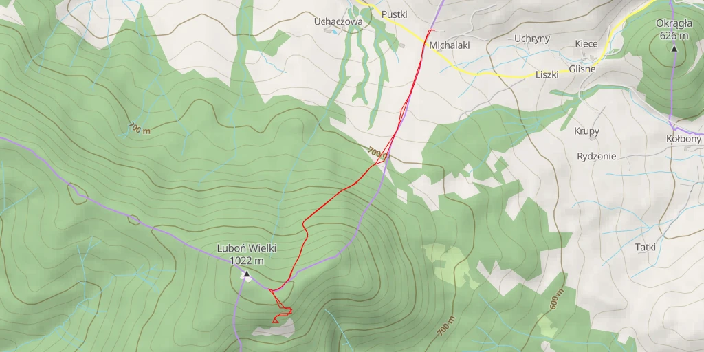 Carte de l'itinéraire :  Dziurawe Turnie