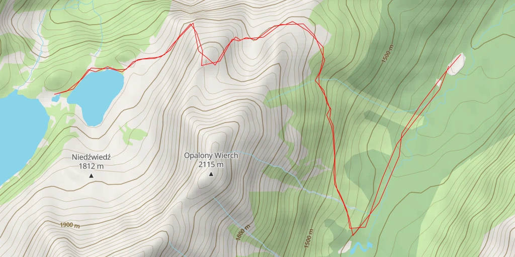 Map of the trail for Mały Staw Polski