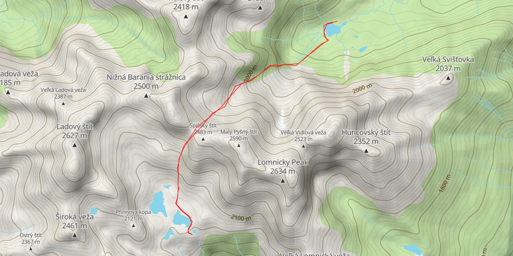 Carte de l'itinéraire :  Malé Spišské pleso