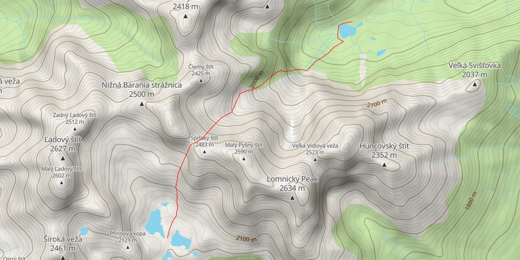 Carte de l'itinéraire :  Téryho chata