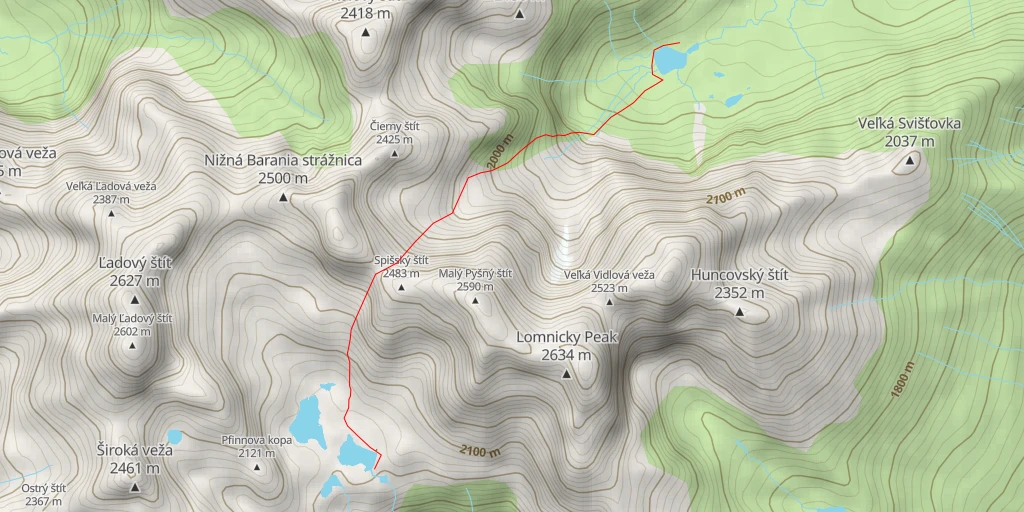 Carte de l'itinéraire :  Na Pyšný štít