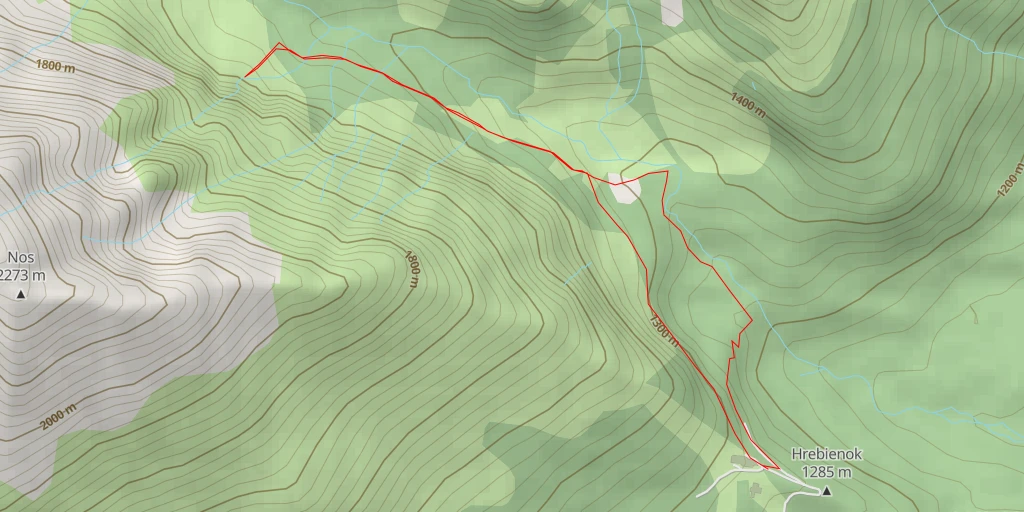 Carte de l'itinéraire :  Veverkov ľadopád