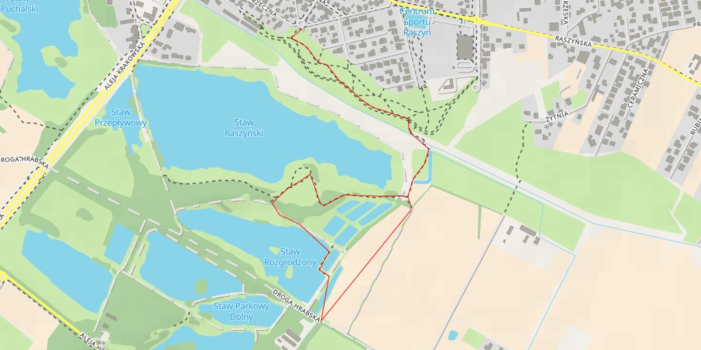 Map of the trail for Droga Hrabska - Droga Hrabska