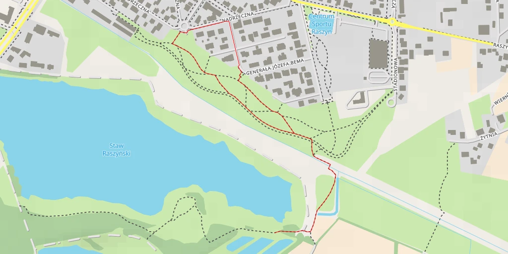 Map of the trail for Józefa Wybickiego