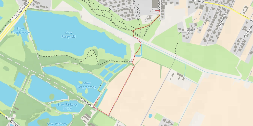 Map of the trail for Droga Hrabska - Droga Hrabska