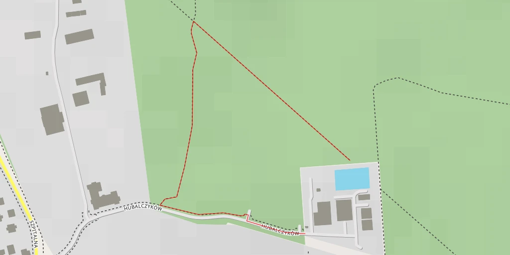 Carte de l'itinéraire :  Stacja Uzdatniania Wody Drewnica - Hubalczyków