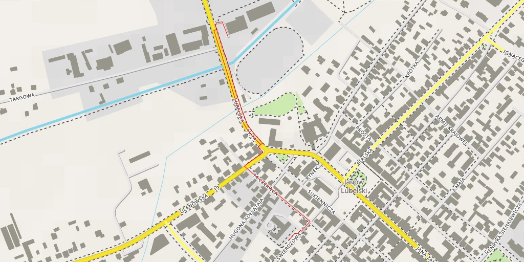 Map of the trail for Biedronka - Lubelska