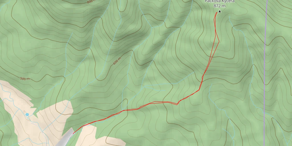 Map of the trail for Packova Kýčera