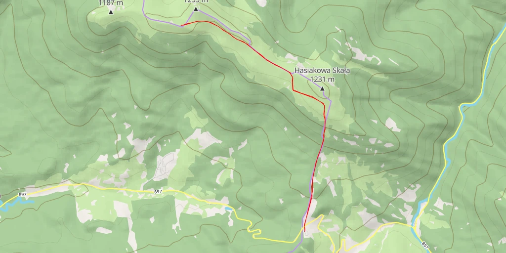 Map of the trail for Osadzki Wierch