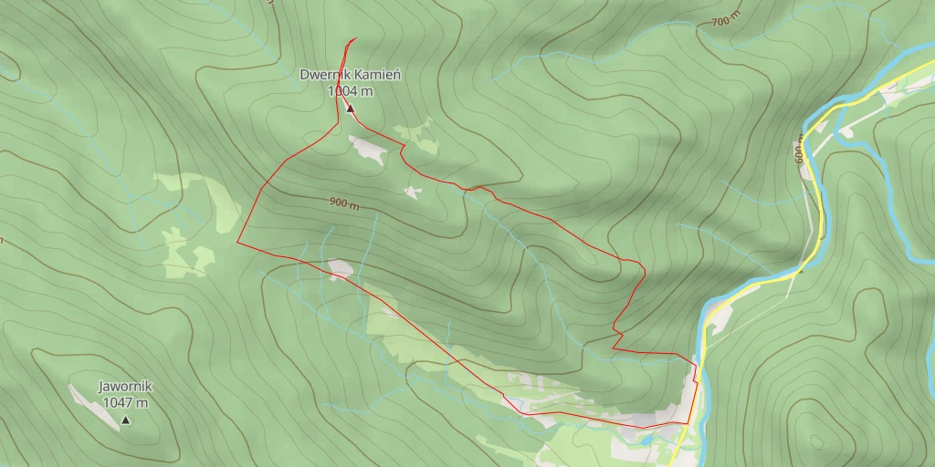 Carte de l'itinéraire :  Opis okopów z I Wojny Światowej - Końska Droga