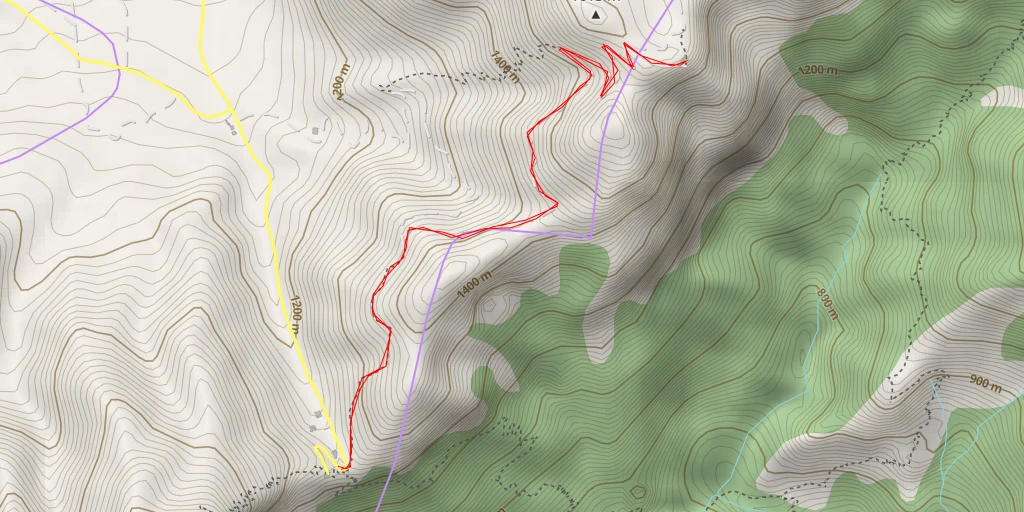 Map of the trail for Kallergi Shelter