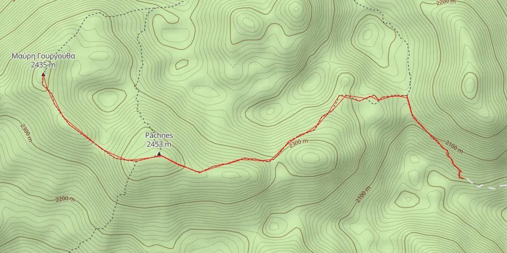 Map of the trail for Μαύρη Γουργούθα