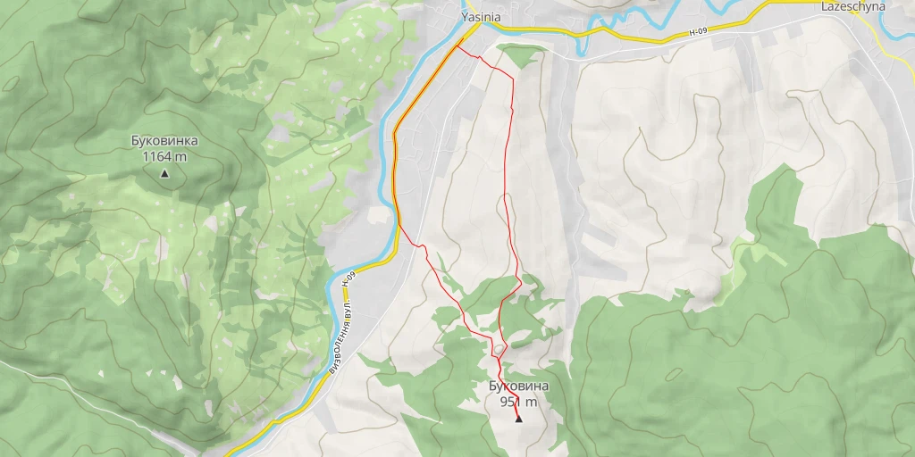 Map of the trail for Буковина