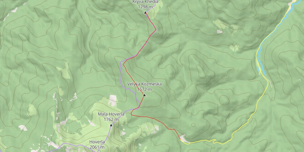 Map of the trail for Крива Хедя