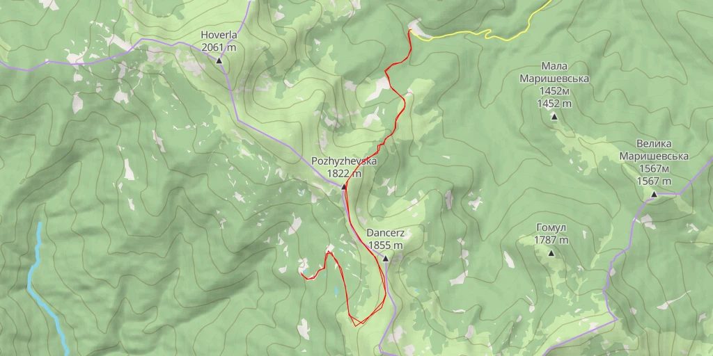 Map of the trail for Нижнє Озірне