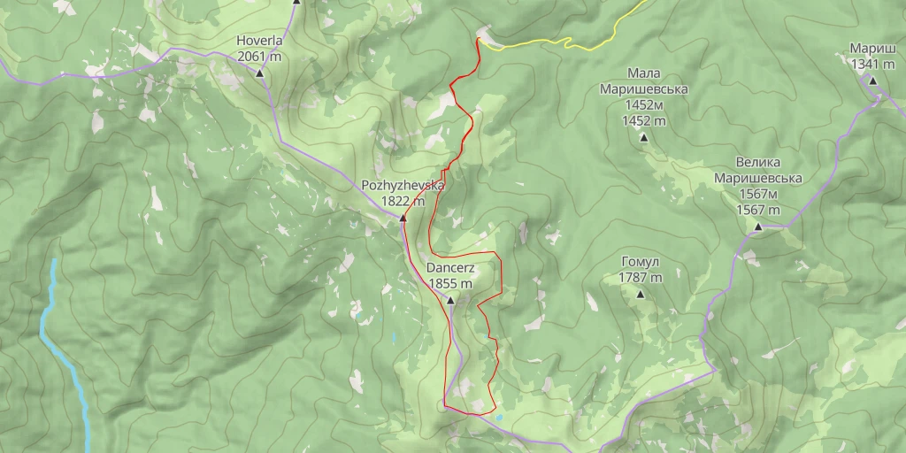 Map of the trail for Туркул