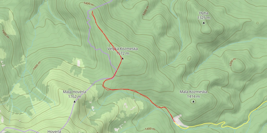 Map of the trail for Зелений маршрут