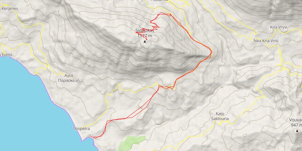 Map of the trail for Σιδέρωτaς