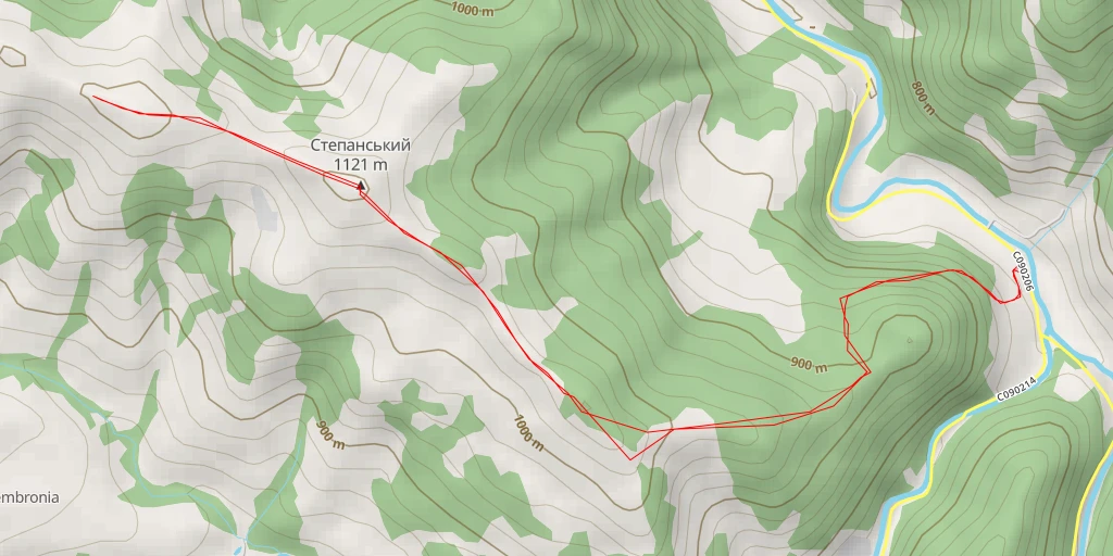 Map of the trail for Хребет Дземброня - Стежка до монастиря