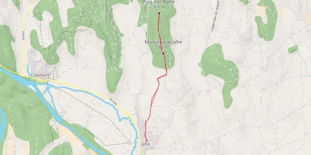 Map of the trail for Puig d'en Batlle