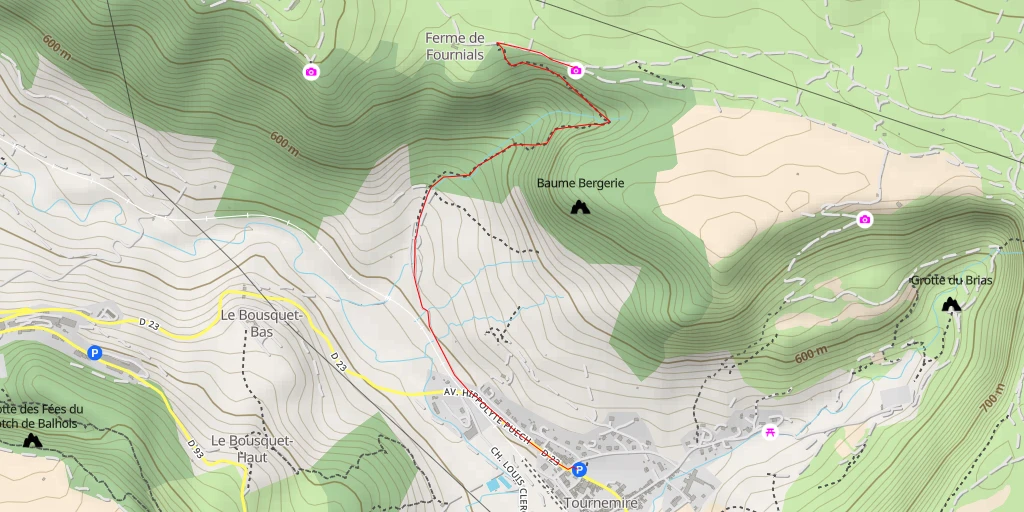 Map of the trail for AI - Maronnier - Roquefort-sur-Soulzon