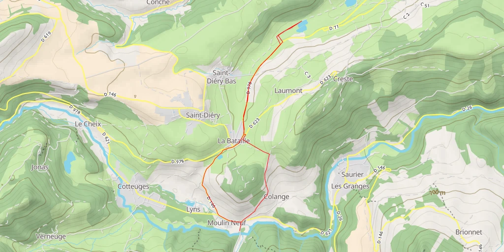 Map of the trail for Chemin Rural de Saint-Diéry à Fontenille - Chemin Rural de Saint-Diéry à Fontenille