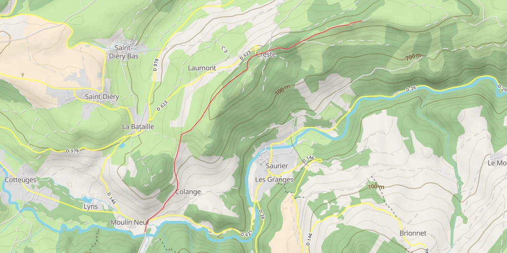 Map of the trail for Chemin Rural de Creste à Prady