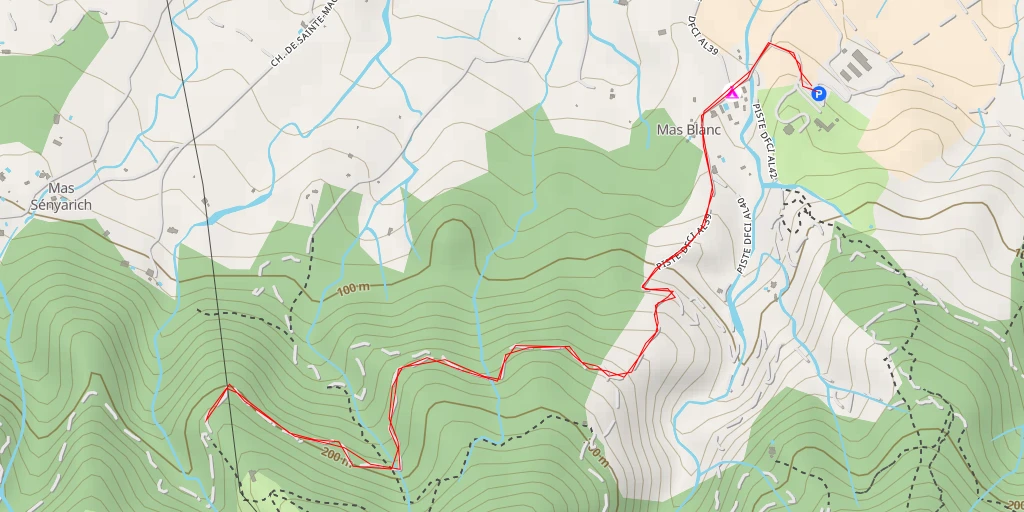 Carte de l'itinéraire :  Chemin du Mas Cassou