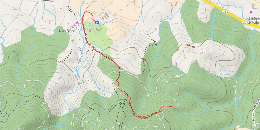 Carte de l'itinéraire :  Piste DFCI AL41 - Piste DFCI AL41