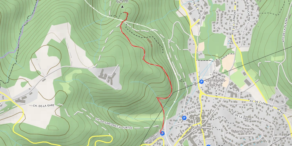 Map of the trail for Puy Charmont