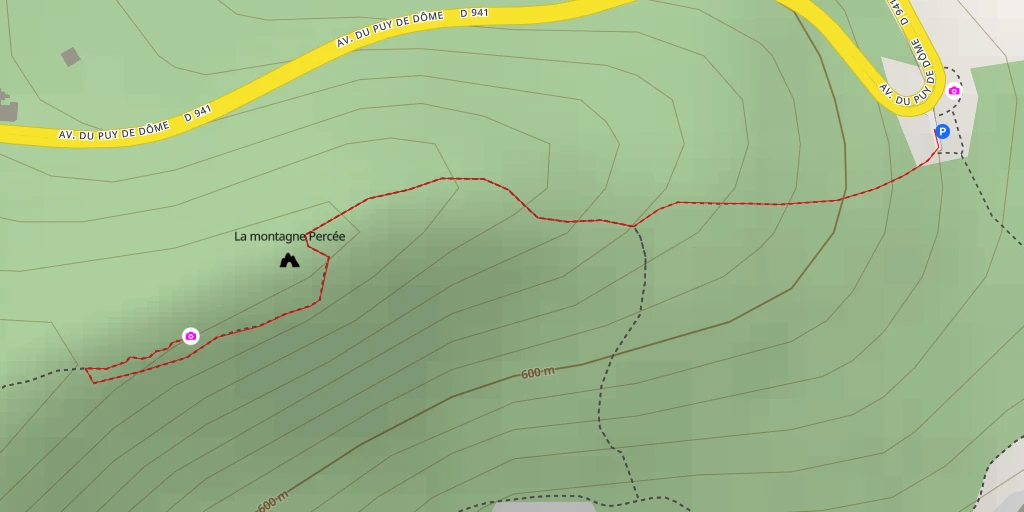 Map of the trail for Avenue du Puy de Dôme