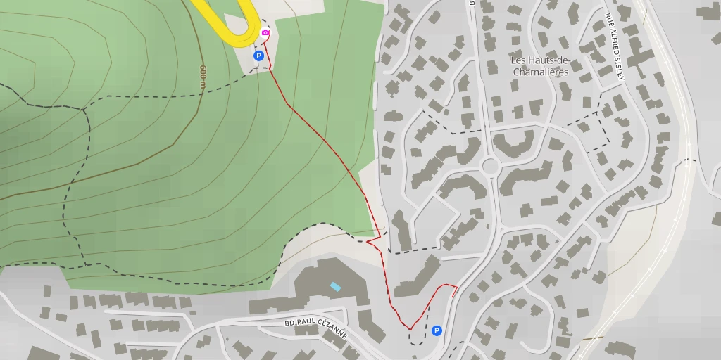 Map of the trail for La Pierre Carrée