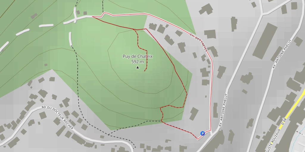 Map of the trail for Puy de Chateix