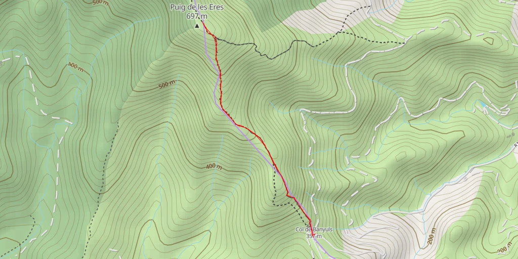 Carte de l'itinéraire :  Puig de les Eres